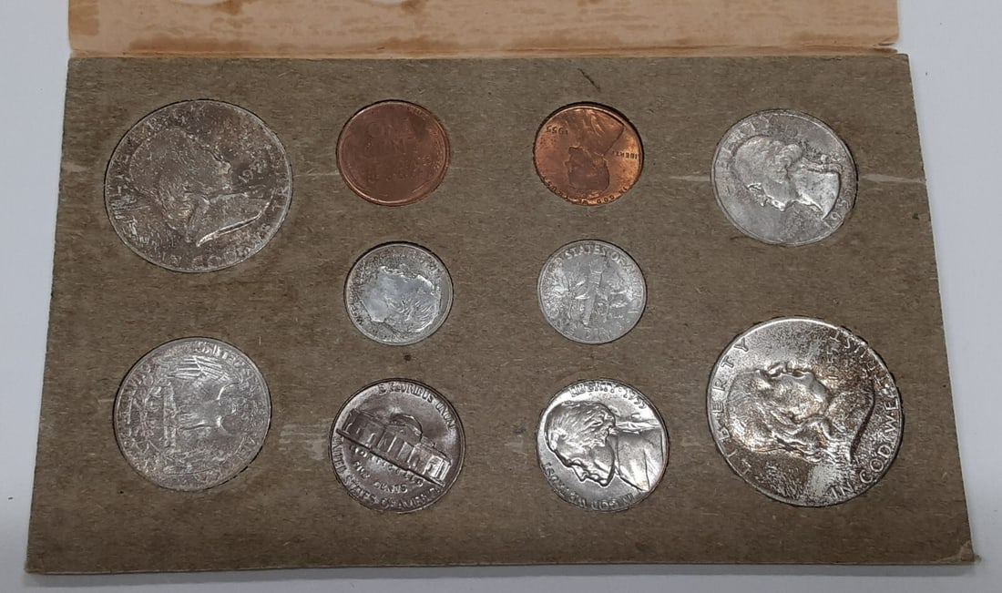 1955 PD&S Uncirculated Silver Coin Set 22 Pieces with Toning (1 of 5)