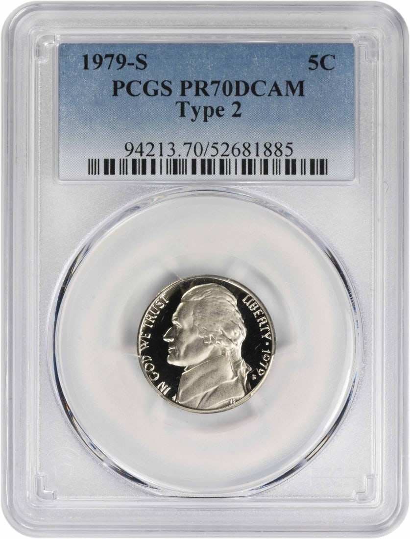 1979-S Jefferson Nickel PR70DCAM PCGS Uncirculated 5C (1 of 2)