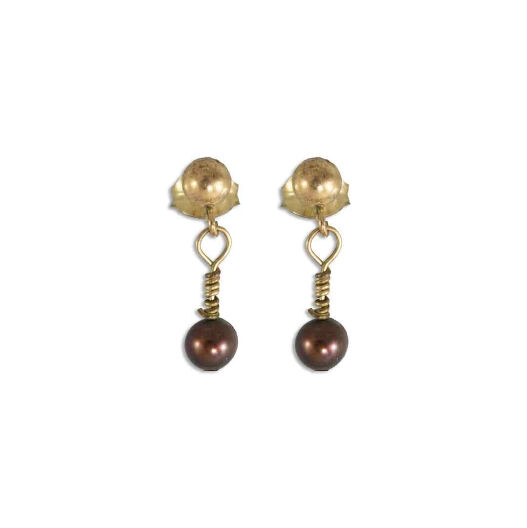 10k Yellow Gold Freshwater Pearl Dangle Earring Set (1 of 4)