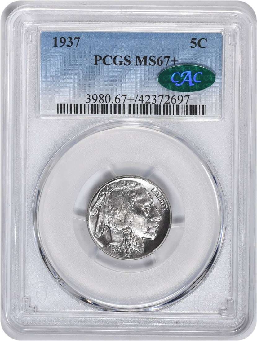 1937 Buffalo Nickel MS67+ PCGS Certified Uncirculated Coin (1 of 4)