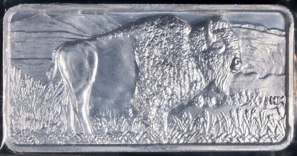 Buffalo Motif 10 oz 999 Fine Silver Bullion Bar (1 of 2)