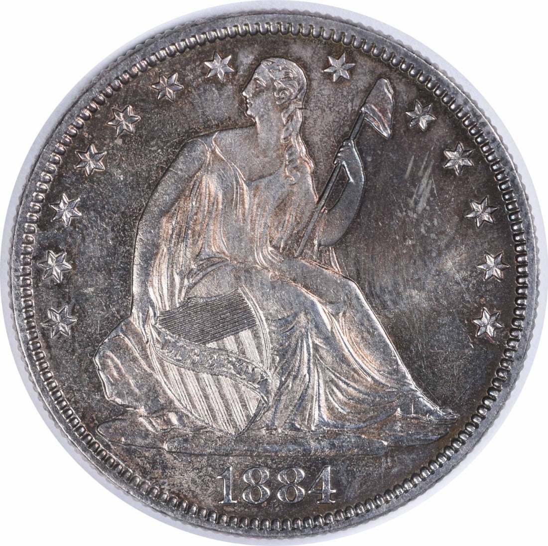 1884 Liberty Seated Silver Half Dollar Choice BU Uncertified Coin (1 of 2)