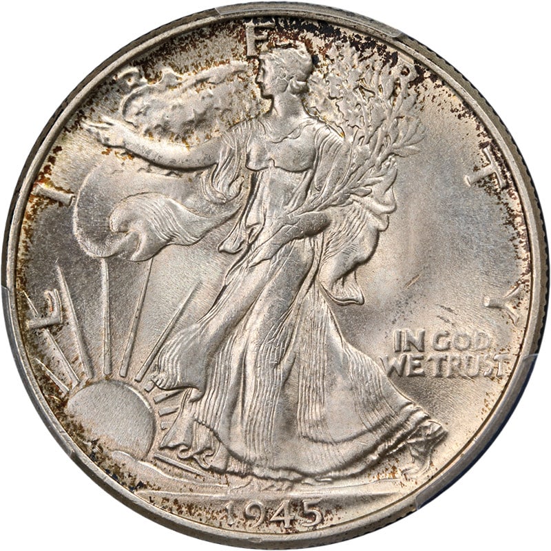 1945-P Walking Liberty Half MS66 PCGS Uncirculated Silver Coin (1 of 4)