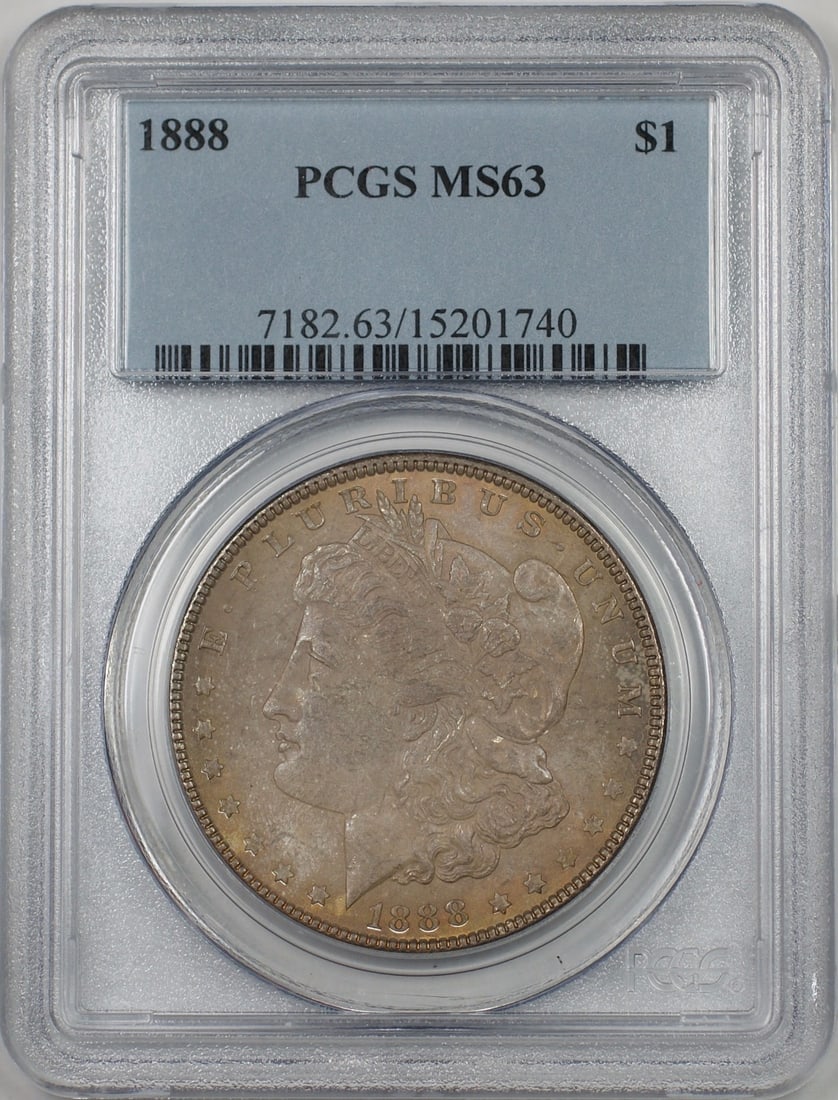 1888 Morgan Silver Dollar PCGS MS-63 Toned Uncirculated Coin (1 of 2)