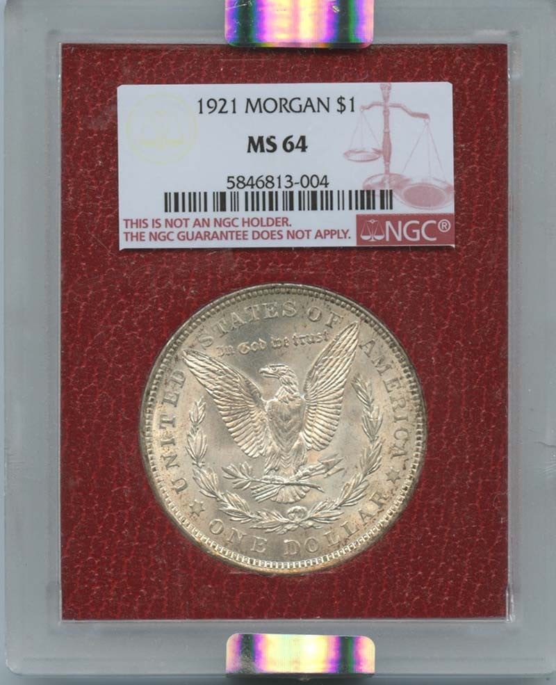 1921 Morgan Dollar NGC MS64 Certified Uncirculated Philadelphia: 1921 Morgan Dollar NGC MS64 Certified Uncirculated Philadelphia This 1921 Morgan Dollar is a stunning piece, certified by NGC with a grade of MS64, indicating its high level of preservation. Struck at