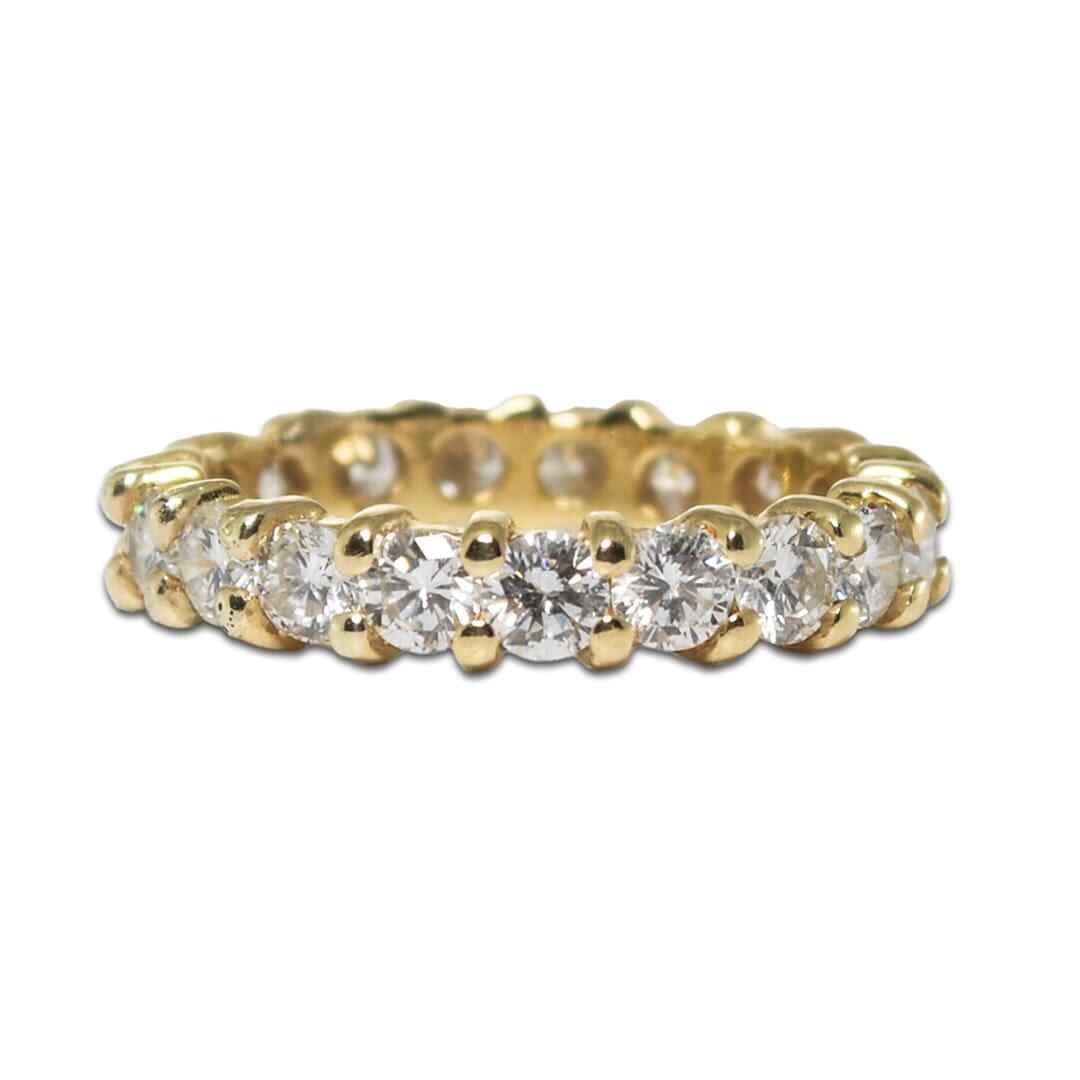 14K Yellow Gold 2.00ct Diamond Eternity Ring Size 6 (1 of 4)