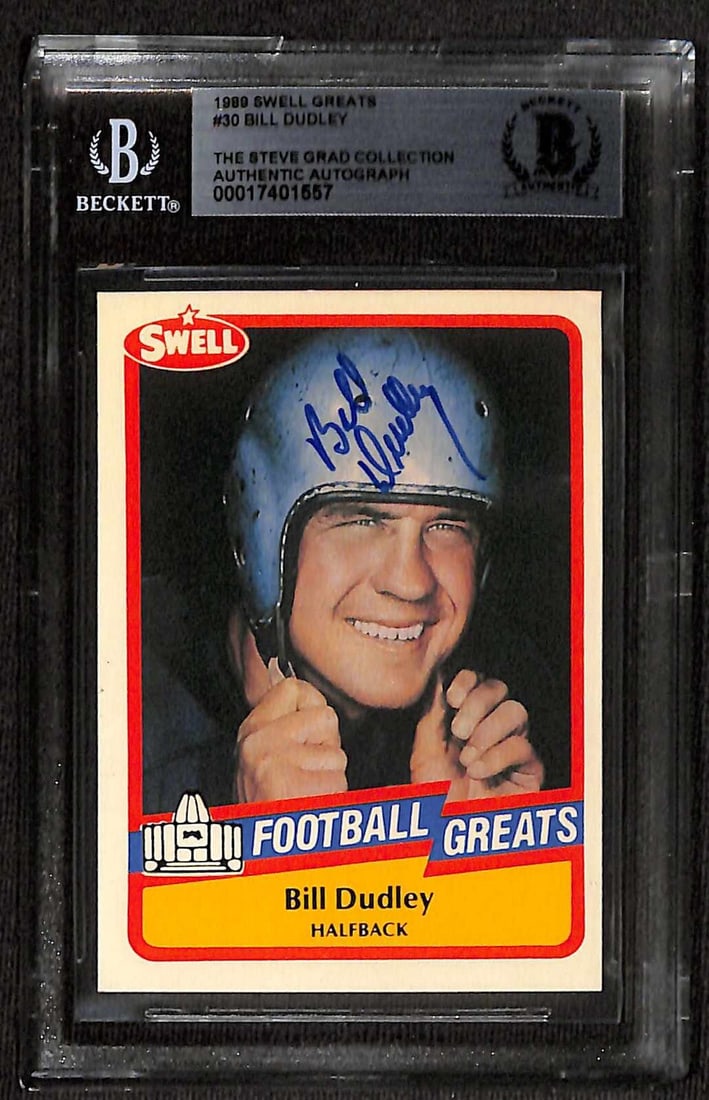 Bill Dudley Signed 1989 Swell Greats #30 Card Beckett Authenticated (1 of 1)