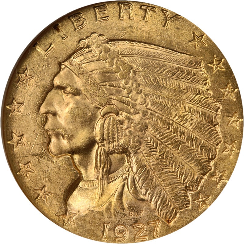 1927 Indian Gold $2.50 Coin NGC MS64 Uncirculated Strong Strike (1 of 4)