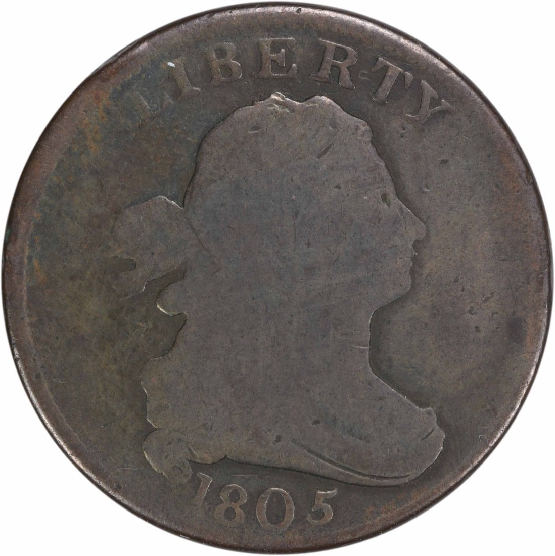 1805 Draped Bust Half Cent Copper Coin Uncertified G Grade #1130 (1 of 2)