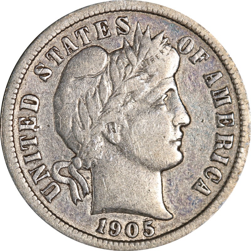 1905-O Barber Dime Micro O Silver Coin (1 of 2)