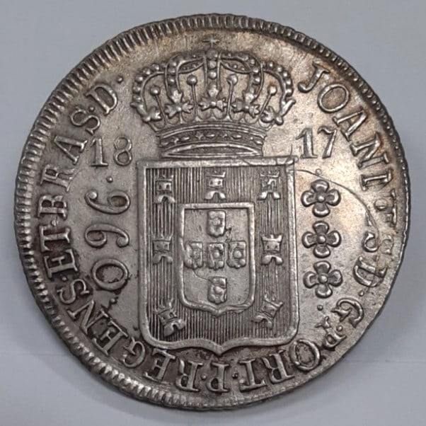 1817-R Brazil 960 Reis Silver Coin KM#307.3 Circulated (1 of 2)