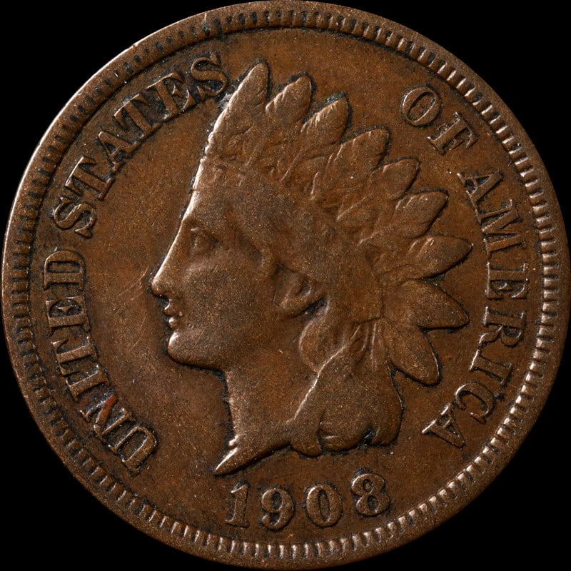 1908-S Indian Cent Copper Coin Circulated San Francisco Mint (1 of 2)