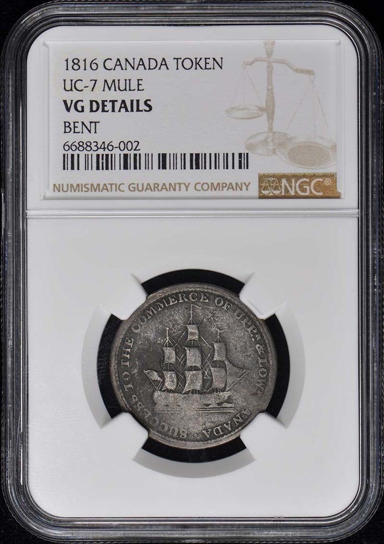 1816 Canada Token UC-7 Mule NGC VG Details Certified (1 of 2)