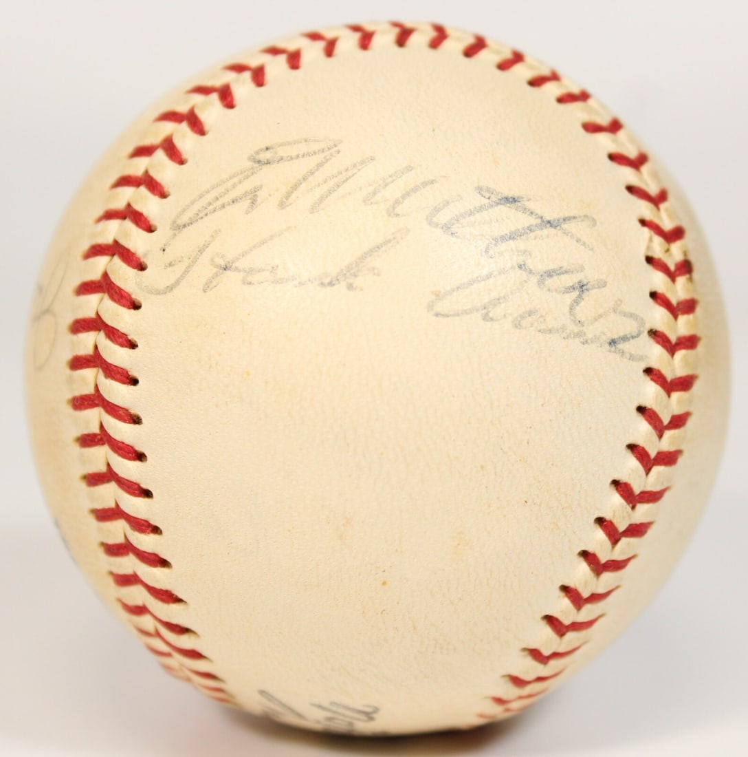 Hank Aaron Eddie Mathews Joe Torre Signed 1960s National League Baseball JSA COA (1 of 7)