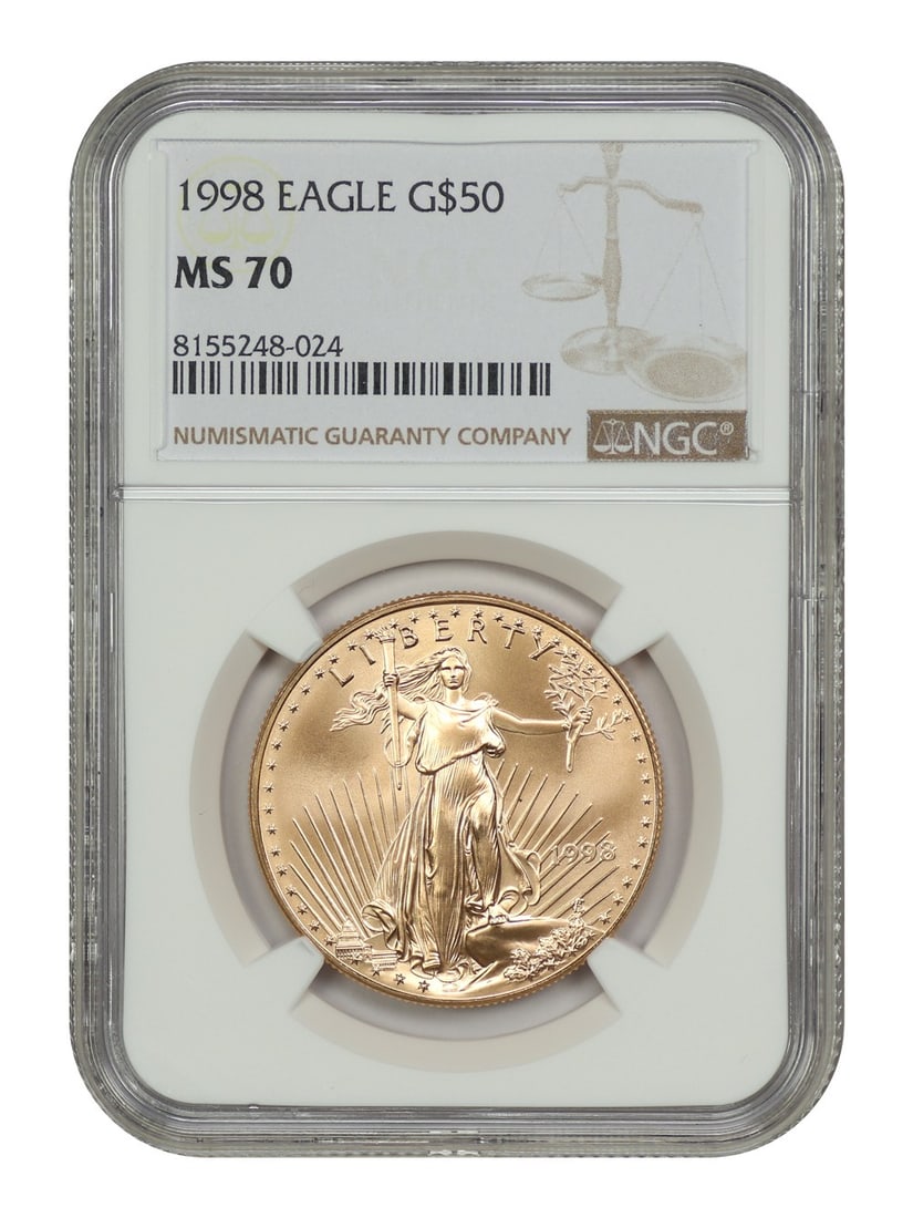 1998 $50 Gold Eagle NGC MS70 Uncirculated Coin (1 of 4)