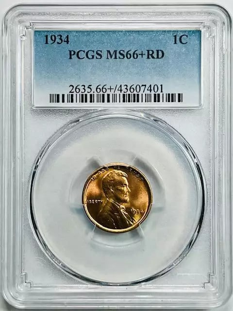 1934 P Lincoln Wheat Penny PCGS MS 66+ RD Uncirculated Copper: 1934 P Lincoln Wheat Penny PCGS MS 66+ RD Uncirculated Copper This 1934 P Small Cents Lincoln Wheat Penny is a stunning example of numismatic craftsmanship, graded MS 66+ by PCGS. Made from high-quali
