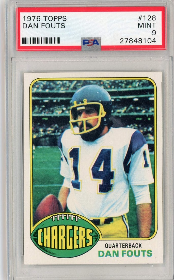 1976 Topps Dan Fouts #128 Football Card PSA 9 Mint San Diego Chargers (1 of 2)