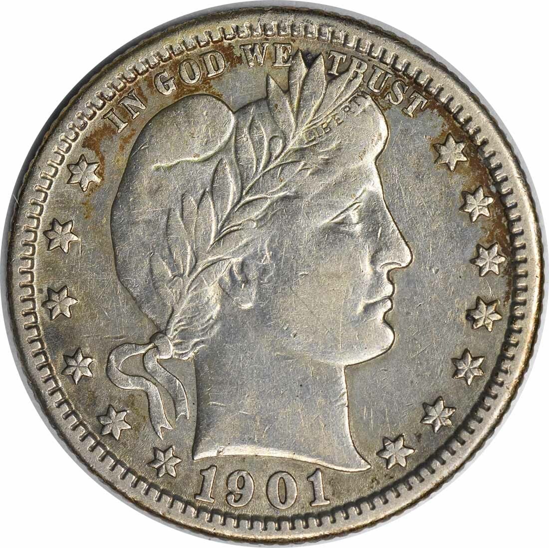 1901-O Barber Quarter 90% Silver New Orleans Mint XF (1 of 2)