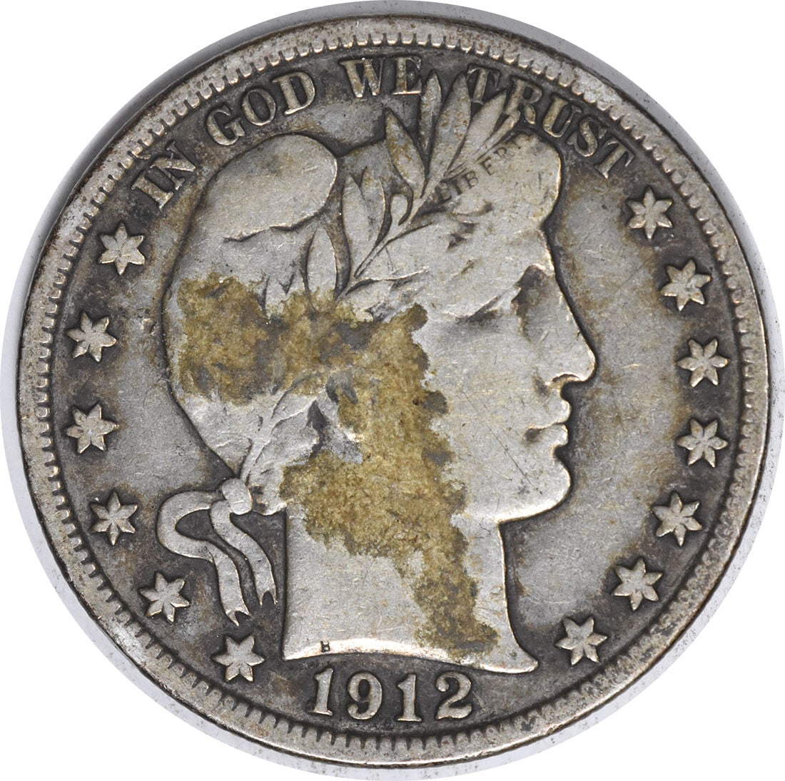 1912-S Barber Half Dollar 50C Silver Coin by Charles E. Barber (1 of 2)