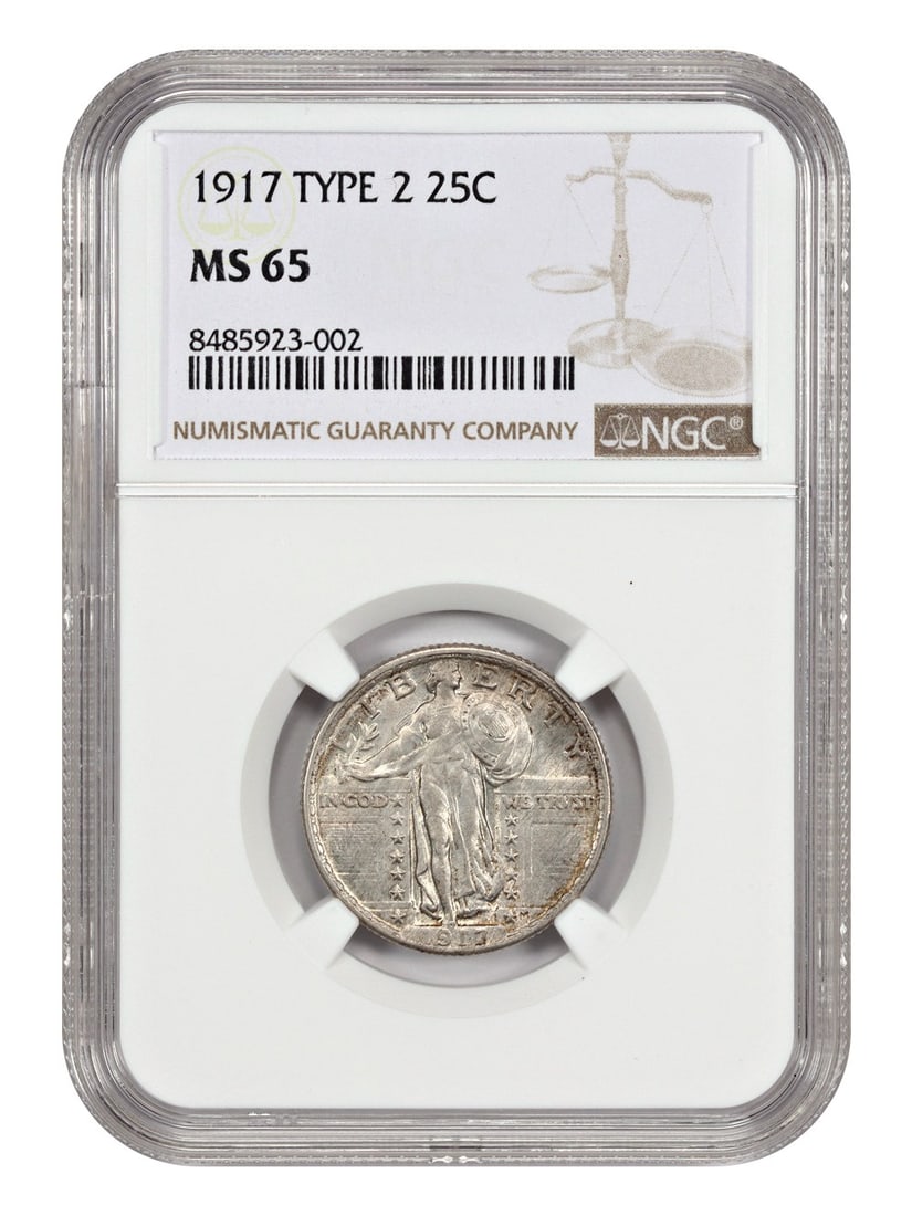 1917 Standing Liberty Quarter Type 2 NGC MS65 Philadelphia 25C Coin (1 of 4)