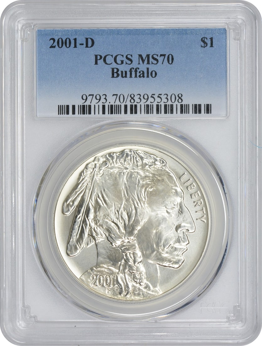 2001-D Buffalo Silver Commemorative Dollar MS70 PCGS Uncirculated (1 of 2)
