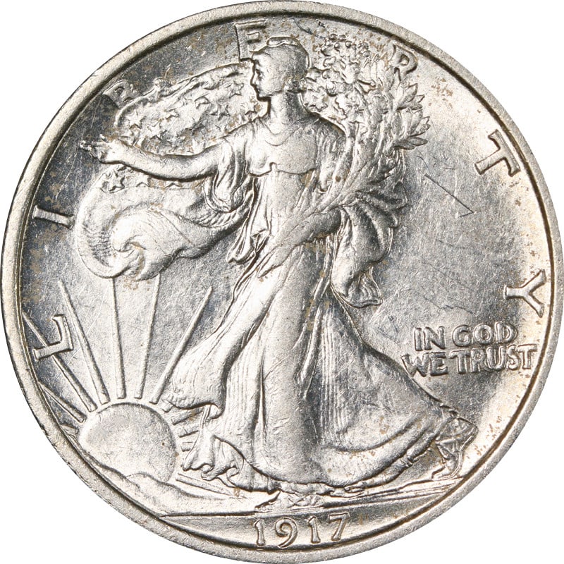 1917-P Walking Liberty Half Silver Coin Circulated (1 of 2)