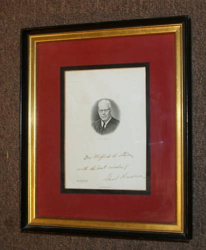 Chief Justice Earl Warren Authentic Autograph for BEP Director (1 of 5)