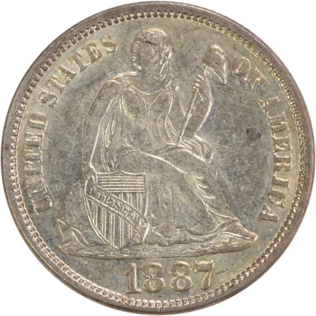 1887-S Liberty Seated Silver Dime Uncertified Brilliant Uncirculated (1 of 2)