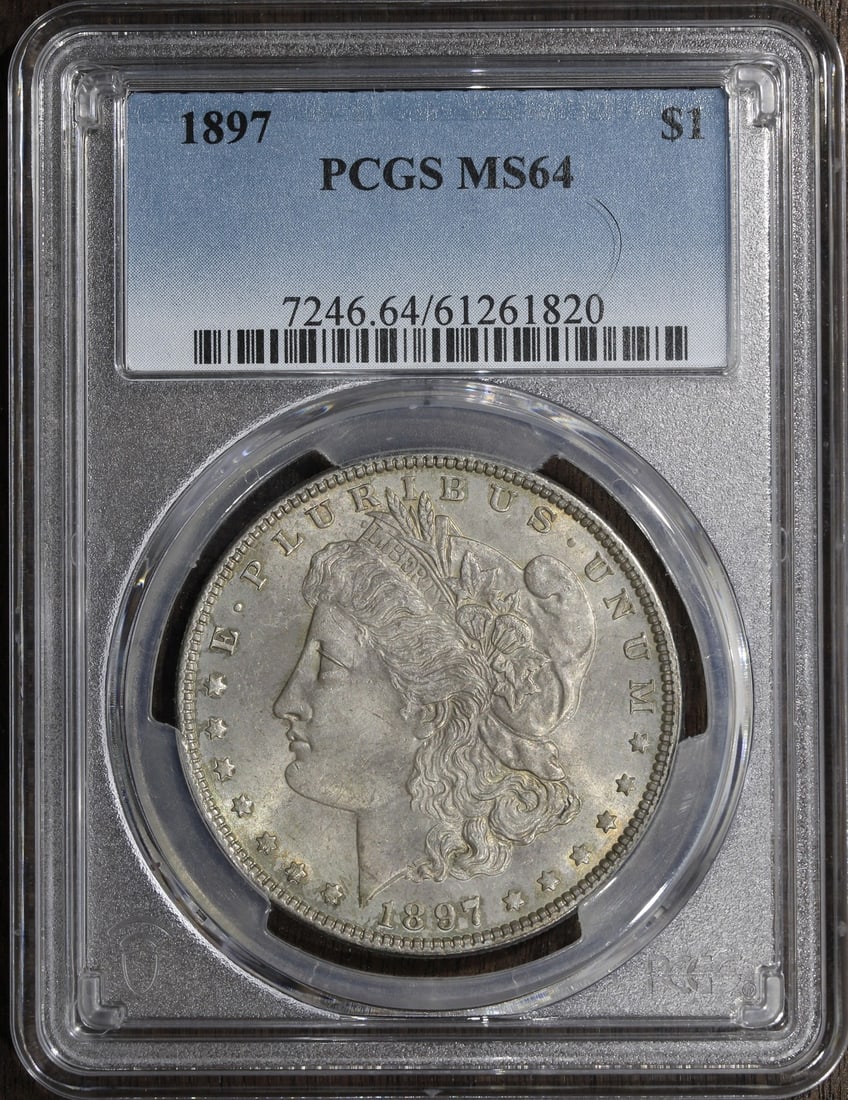 1897 Morgan Silver Dollar MS64 PCGS Certified Uncirculated Coin (1 of 2)