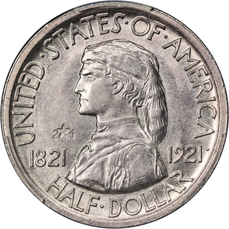 1921 Missouri 2x4 Commemorative Half Dollar PCGS Unc Details Silver Coin (1 of 4)