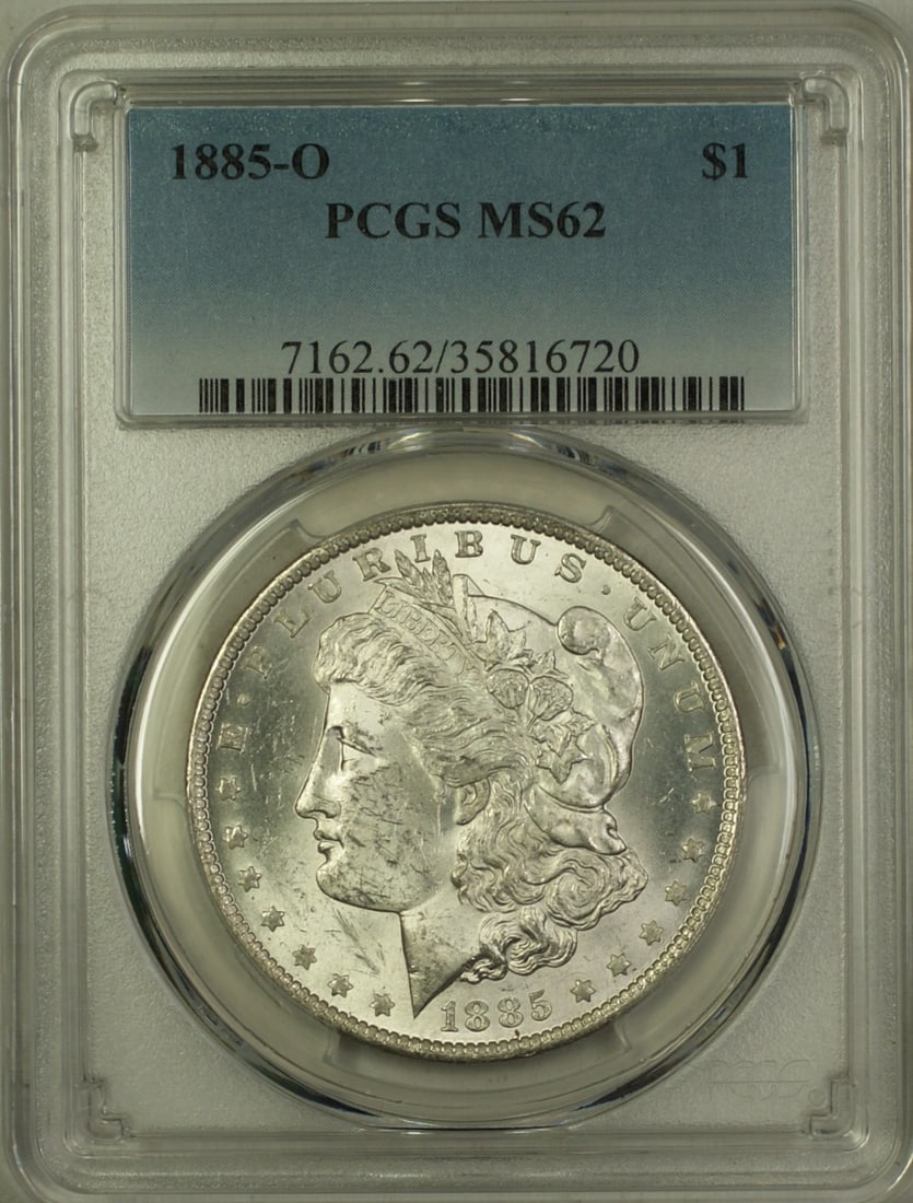 1885-O Morgan Silver Dollar $1 Coin PCGS MS-62 Uncirculated (1 of 2)