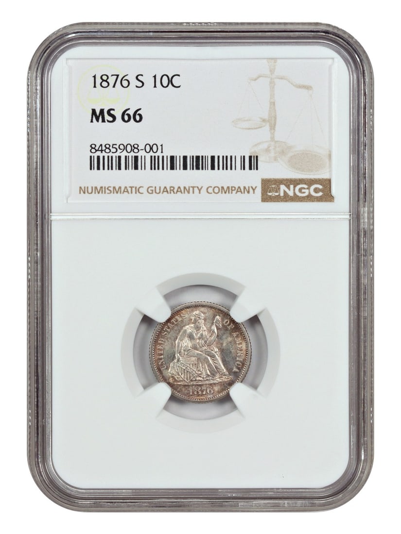 1876-S NGC MS66 Liberty Seated Dime Uncirculated (1 of 4)