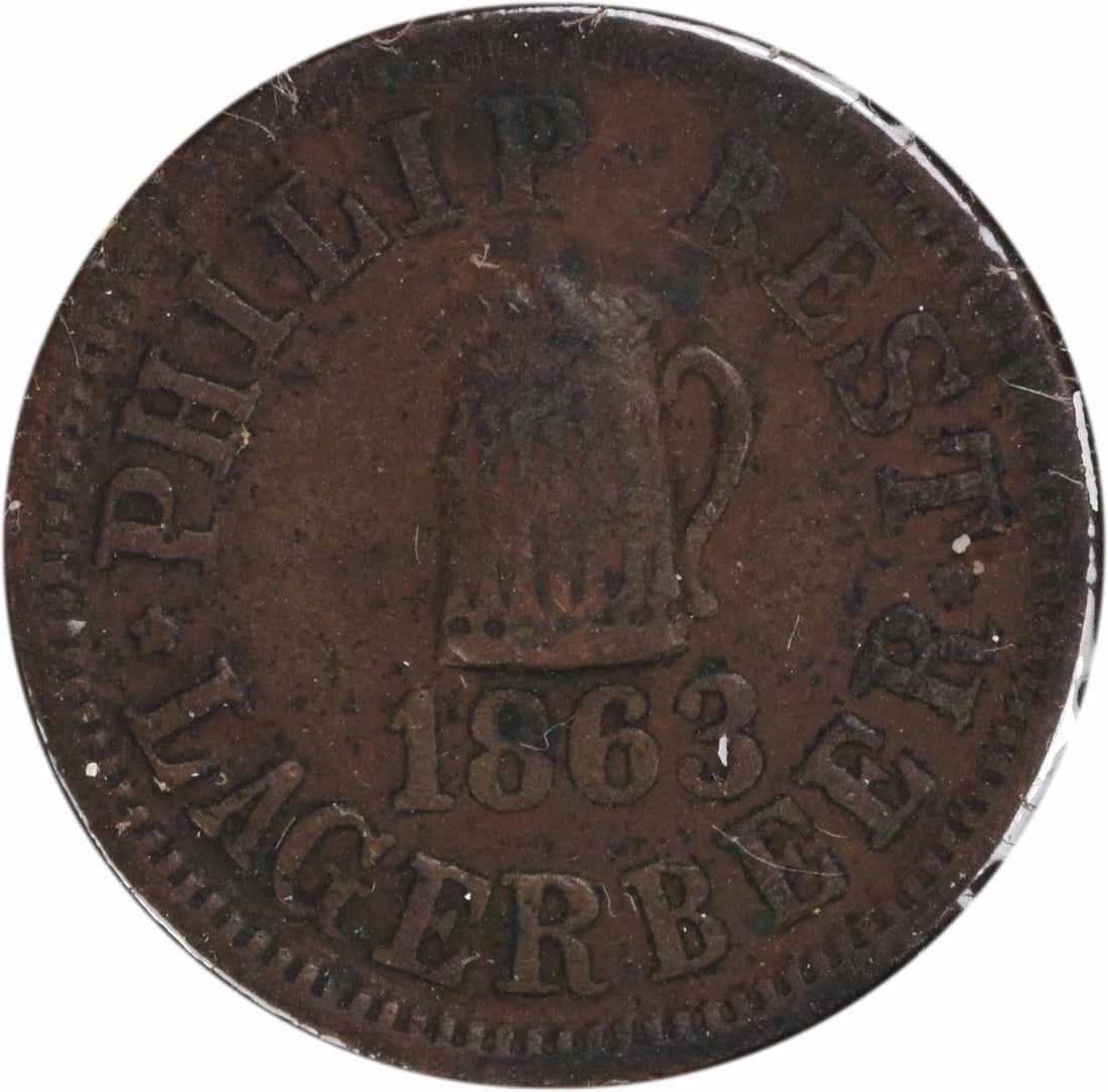 1863 Civil War Token Philip Best WI-510-C VF Uncertified (1 of 2)