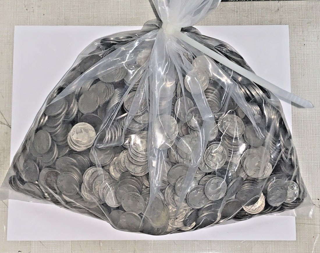 Lot of 2000 Circulated Buffalo Nickels with Dates (1 of 1)