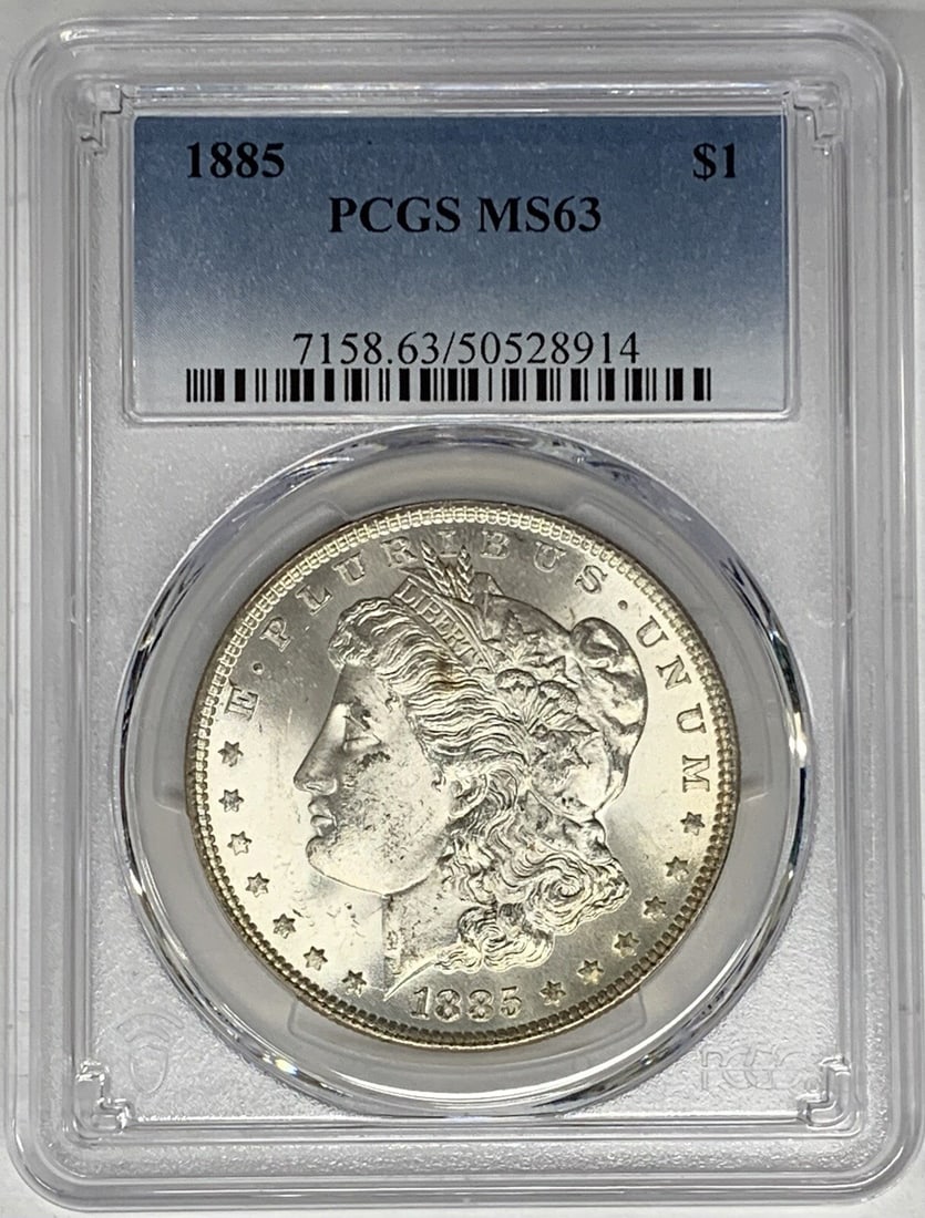 1885 Morgan Silver Dollar PCGS MS 63 Uncirculated Silver Coin (1 of 2)