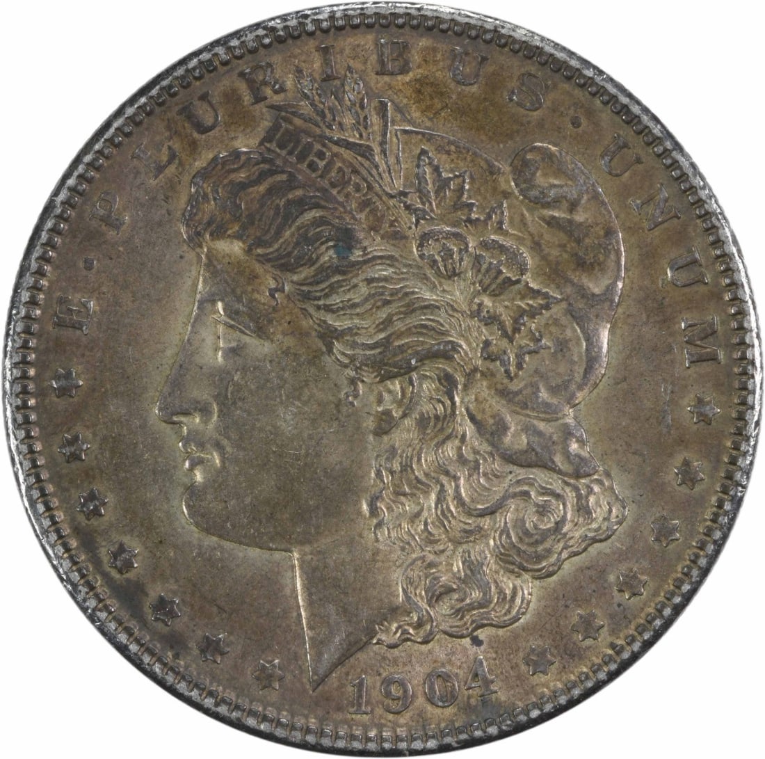 1904 Morgan Silver Dollar AU 90% Silver Coin by George T. Morgan (1 of 2)