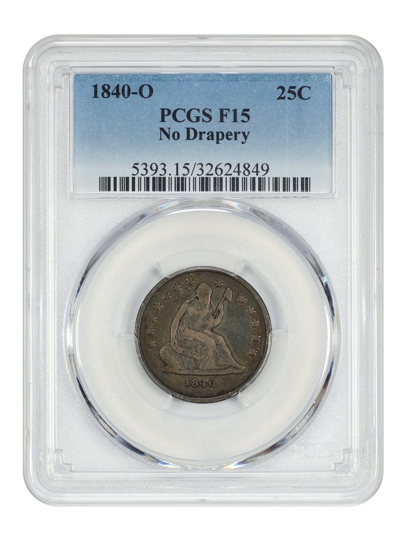 Liberty Seated Quarter 1840-O No Drapery PCGS Fine 15 Certified 25C Coin (1 of 4)