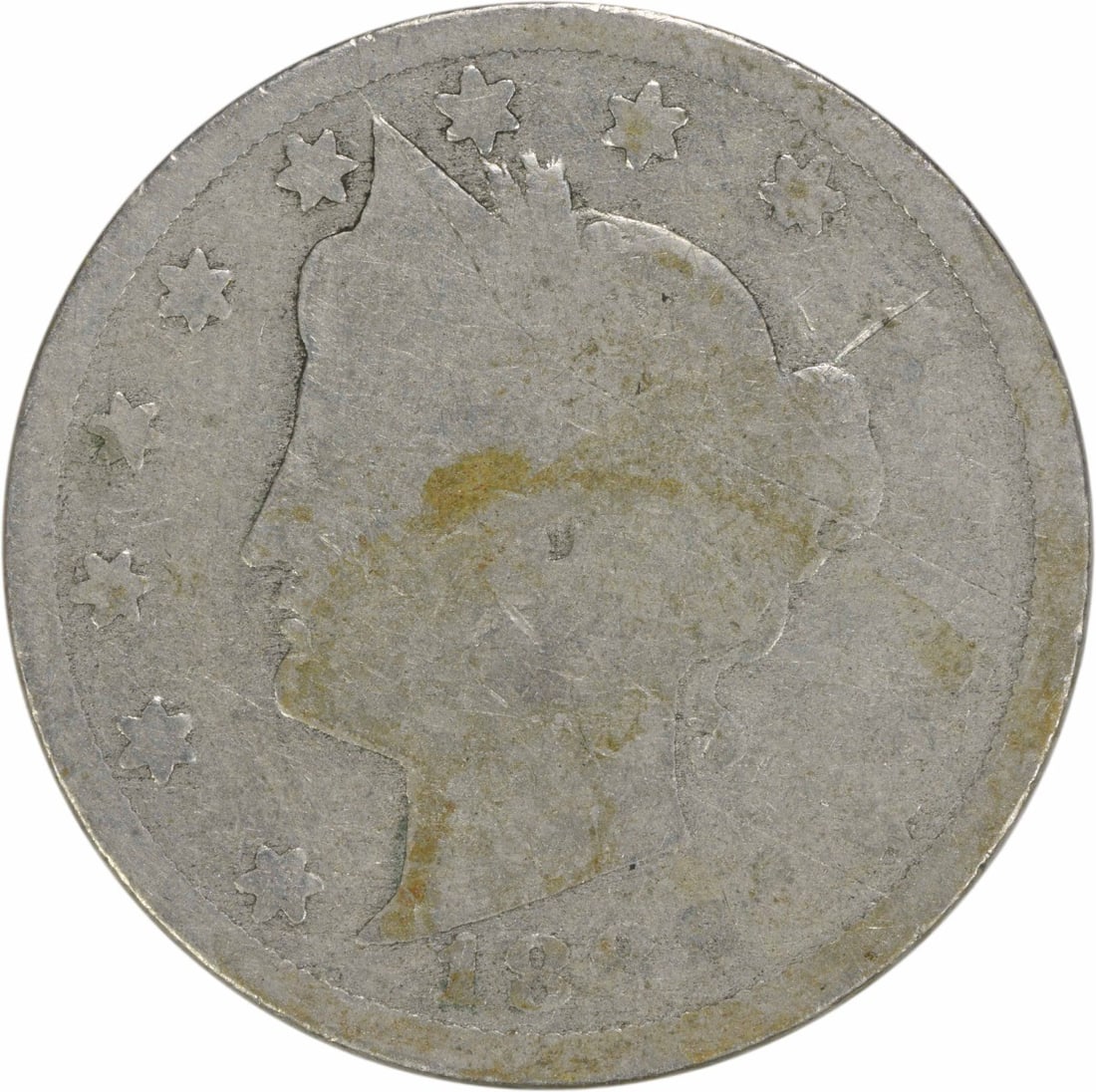 1886 Liberty Nickel AG Circulated 5C from Philadelphia (1 of 2)