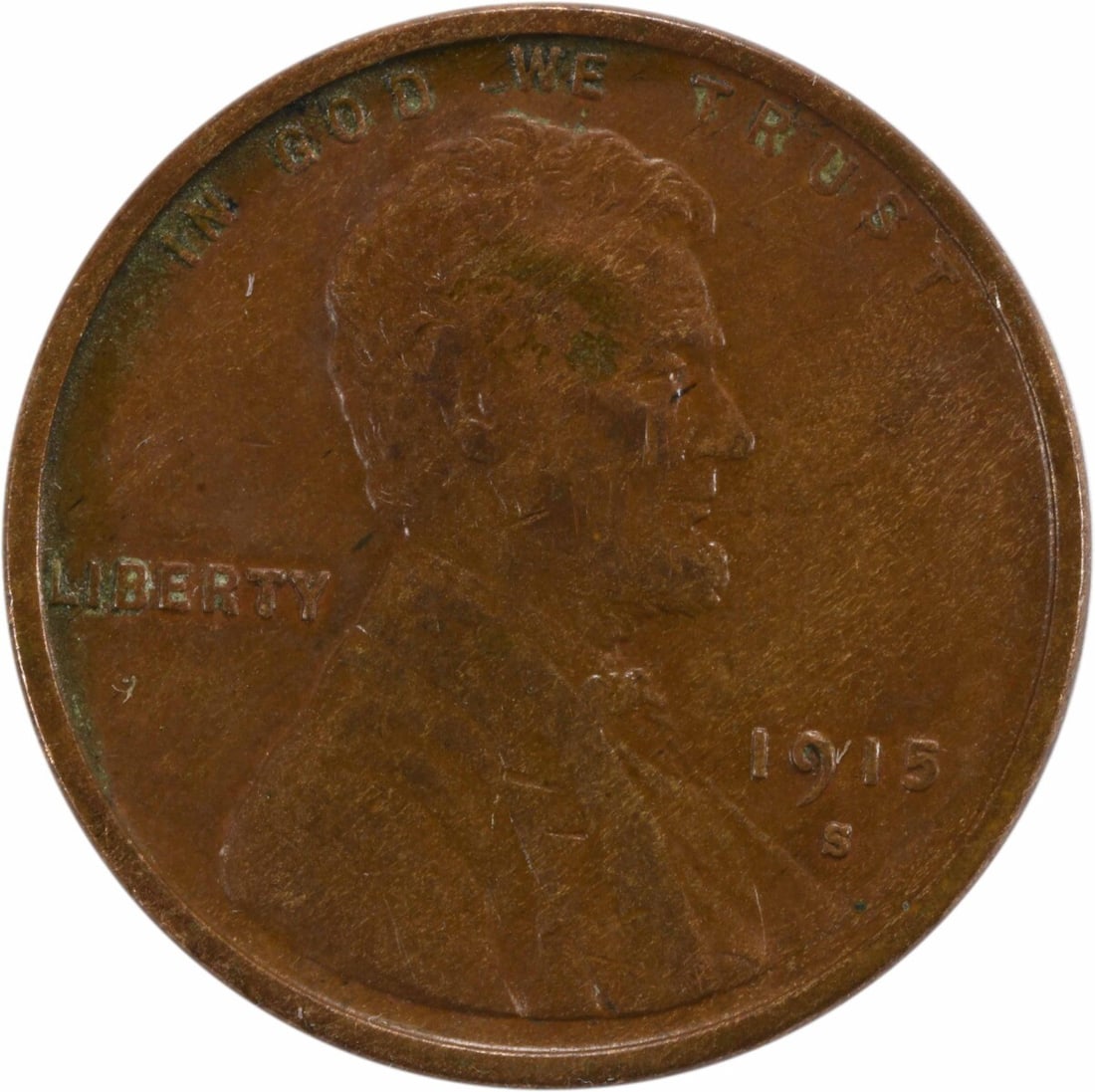 1915-S Lincoln Wheat Cent Copper Coin Choice EF Uncertified (1 of 2)