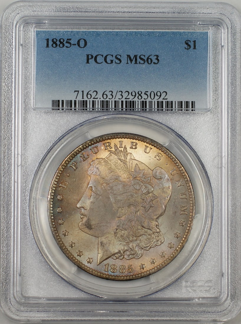 1885-O Morgan Silver Dollar PCGS MS63 Beautifully Toned Uncirculated (1 of 2)