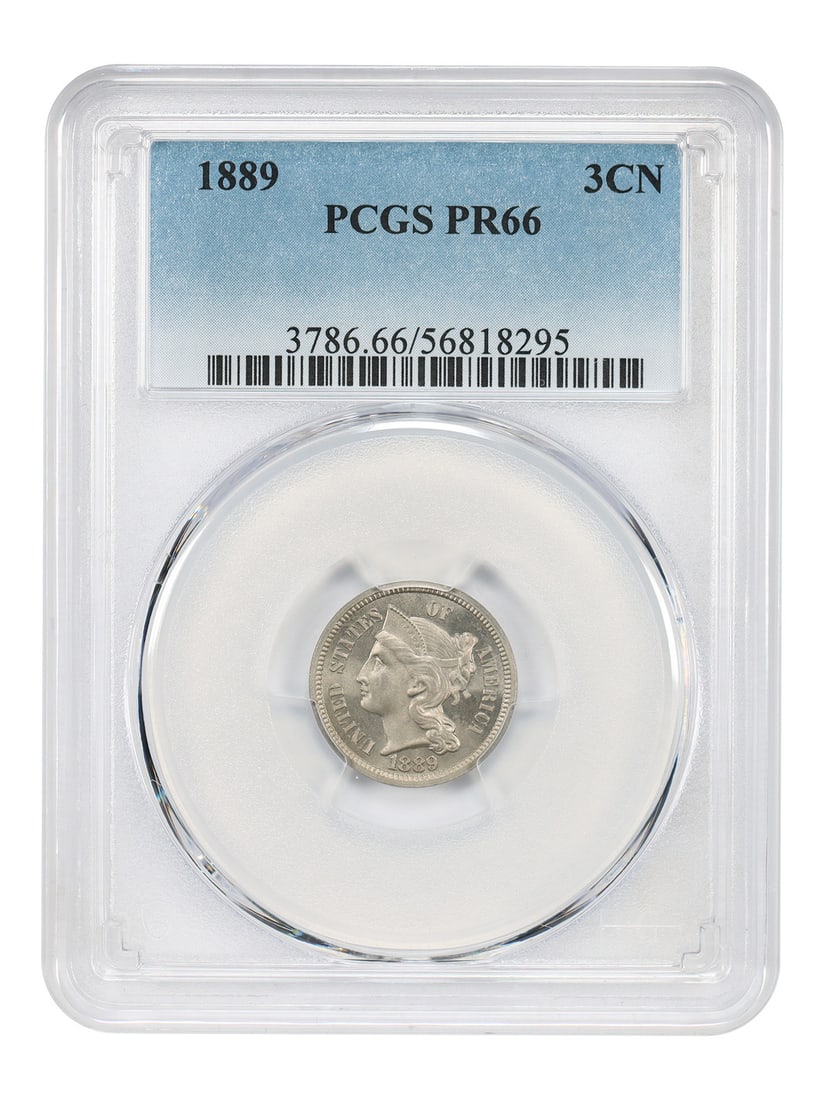 1889 Three Cent Nickel PCGS PR66 Proof Coin Low Mintage Issue (1 of 6)
