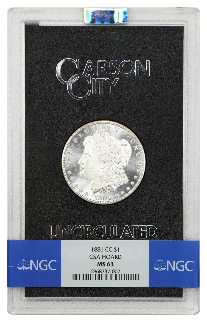 1881 Carson City Silver Dollar NGC MS63 with Box and COA GSA Hoard (1 of 5)