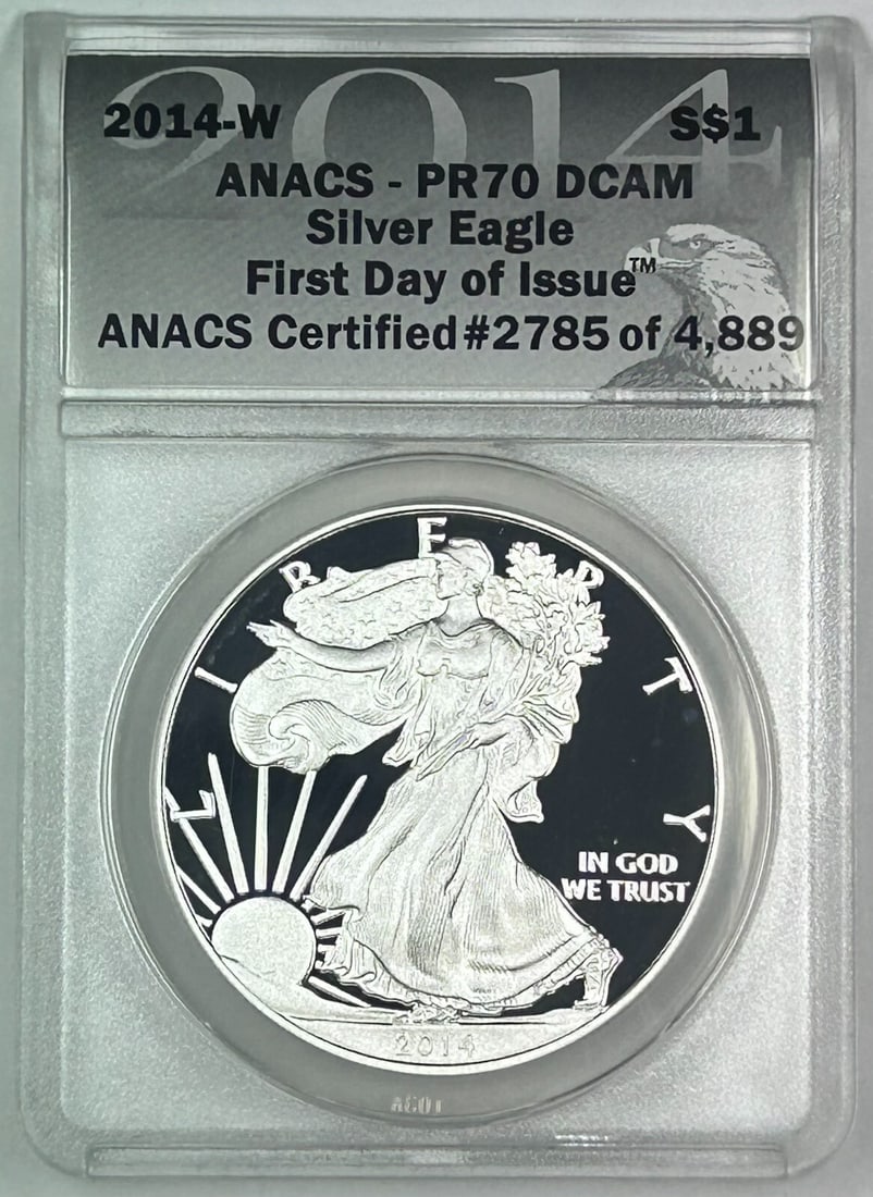 2014-W American Eagle Proof Silver Dollar ANACS PR 70 DCAM (1 of 2)