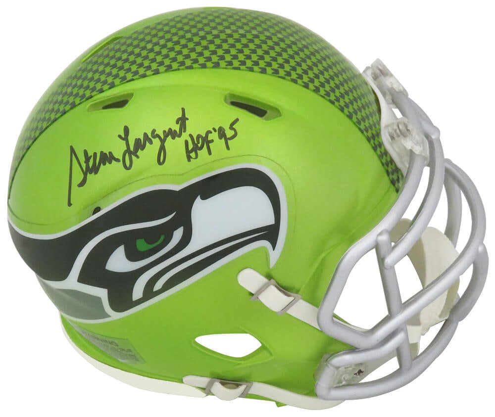 Steve Largent Signed Seahawks Flash Mini Helmet HOF 95 COA (1 of 1)