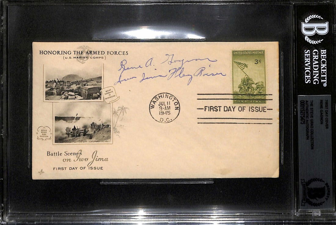 Rene A. Gagnon Autographed WWII Iwo Jima Flag Raiser FDC Beckett Certified (1 of 1)
