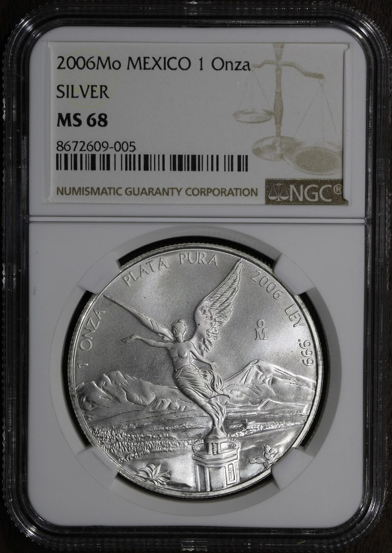 2006 Mexico Libertad 1 oz Silver Coin NGC MS68 Key Date (1 of 2)