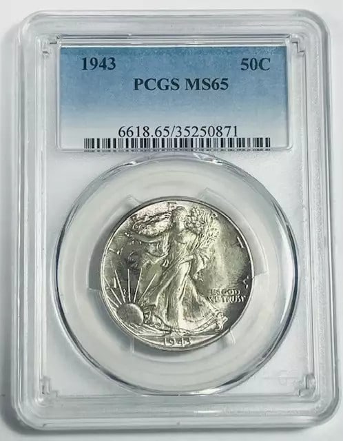 1943 P Walking Liberty Half Dollar PCGS MS 65 Uncirculated Silver Coin (1 of 2)