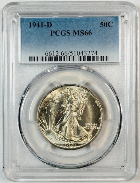 1941 D Walking Liberty Half Dollar PCGS MS66 Uncirculated (1 of 2)