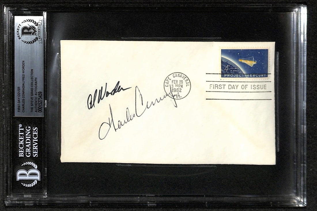 Dual-Signed NASA Apollo FDC by Charles Conrad Al Worden Beckett Certified (1 of 1)