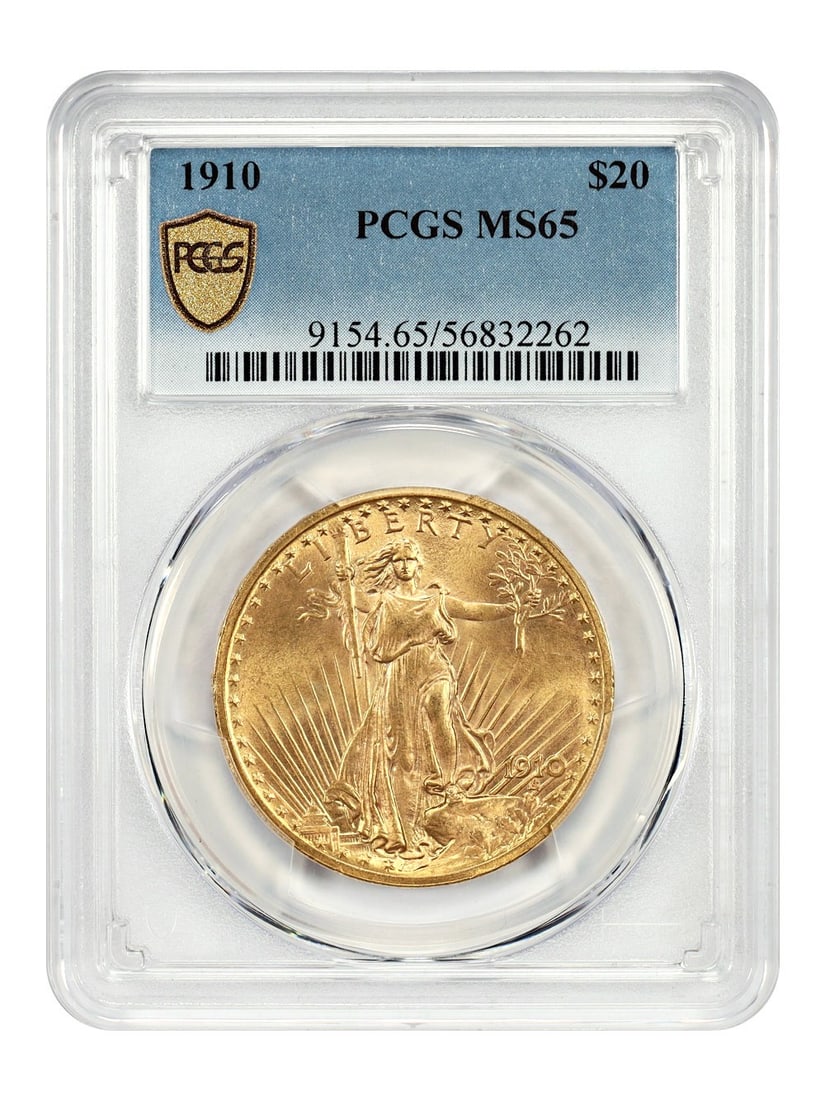 1910 Philadelphia $20 Saint-Gaudens Double Eagle PCGS MS65 Gold Coin (1 of 4)